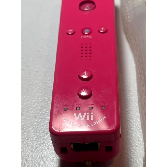 Nintendo Wii Remote Motion Plus Pink OEM Controller w/Sleeve +Wrist Band RVL-036 - Picture 14 of 14